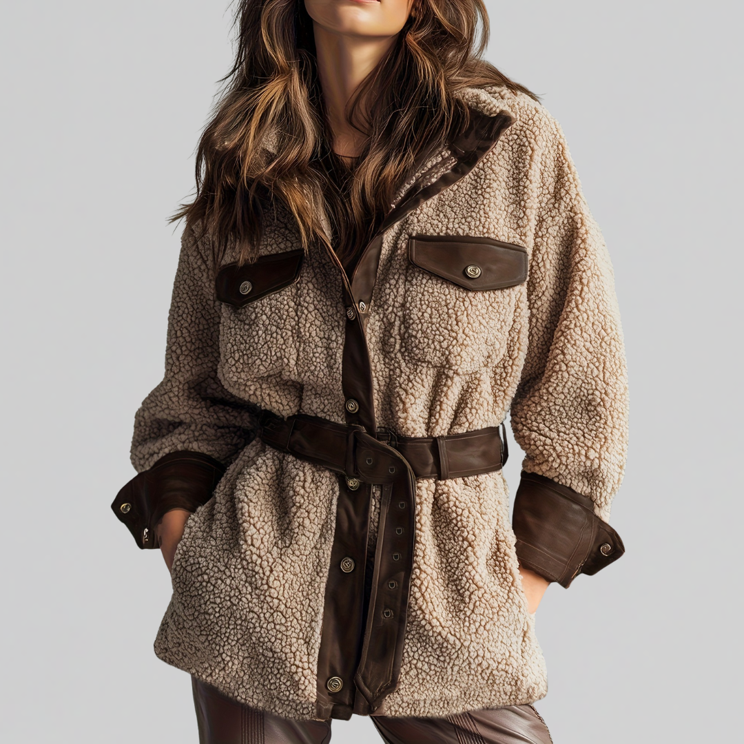 Betty | Women's Oversized Sherpa Button-Down Jacket
