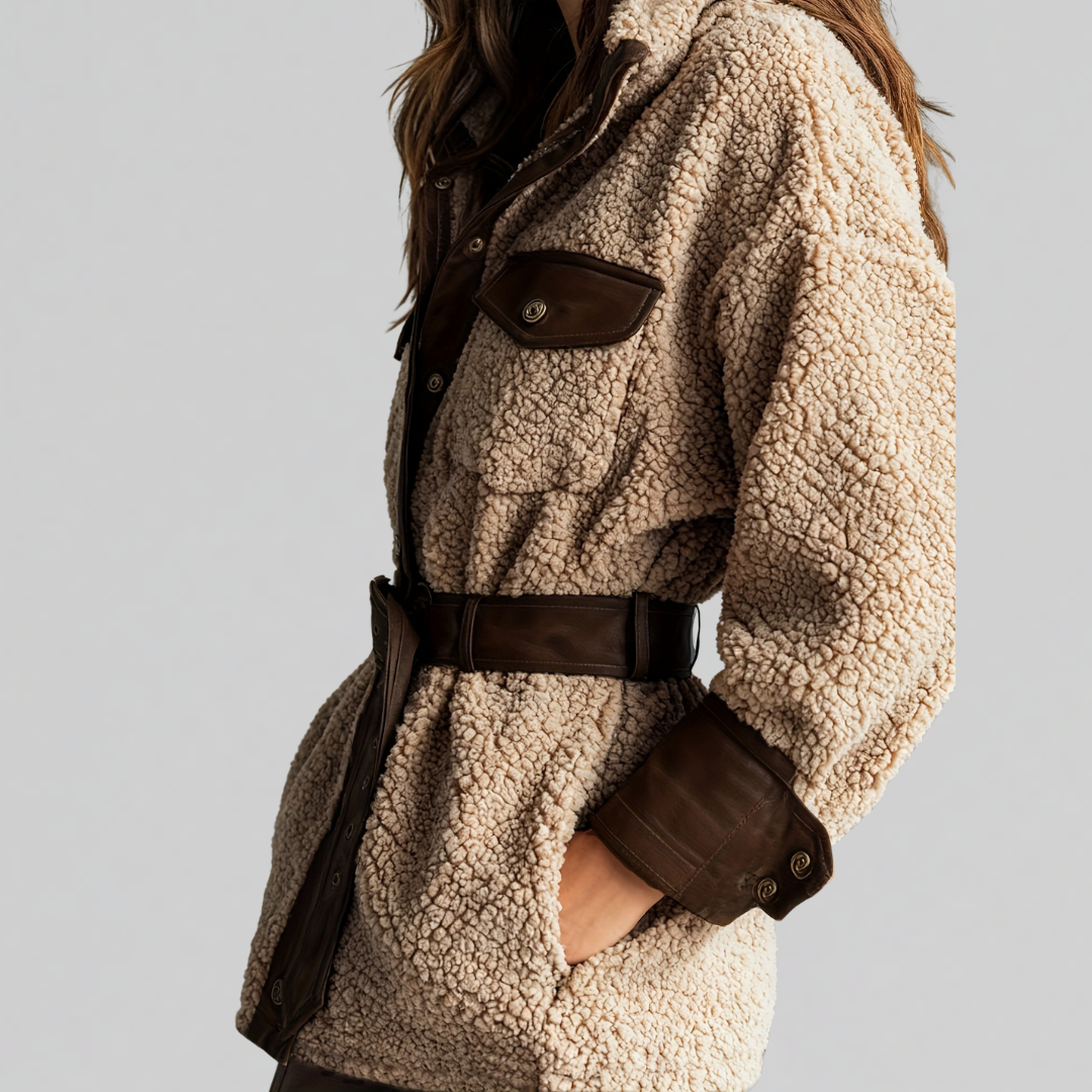 Betty | Women's Oversized Sherpa Button-Down Jacket