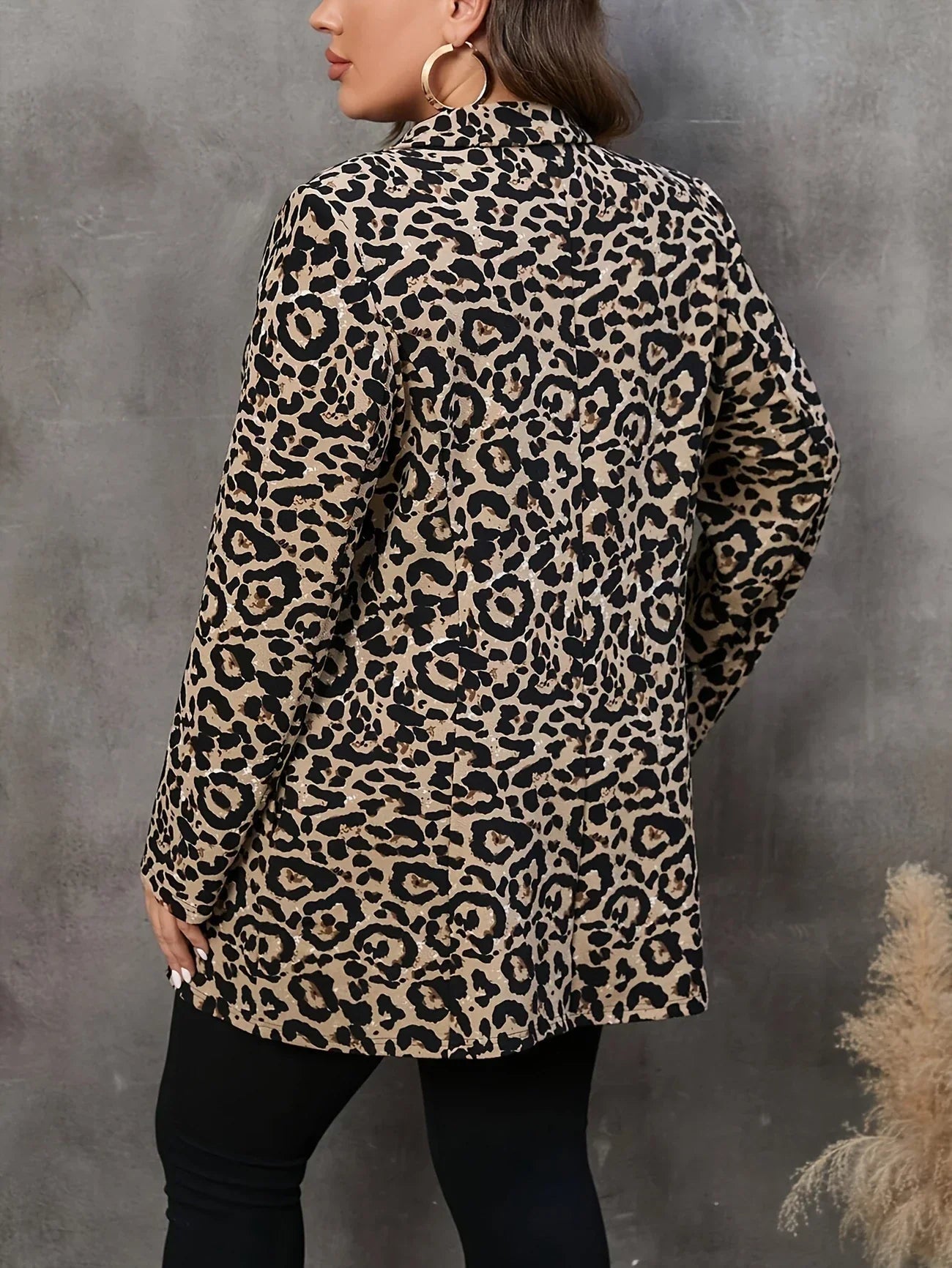 Nadia | Women's Leopard Print Open Front Blazer